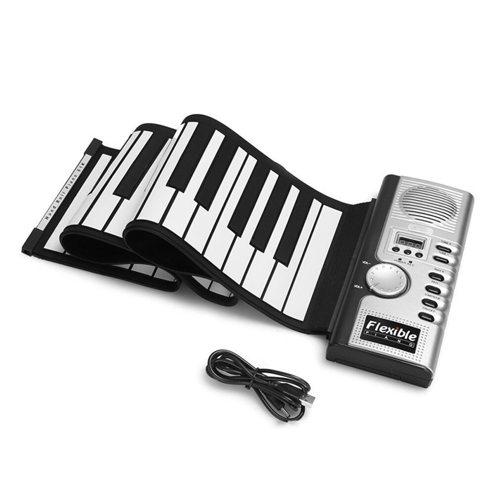 Flexible Portable Digital Piano teclado 61 teclas 128 tonos ritmos enrollar electronico Piano juguetes FOU99