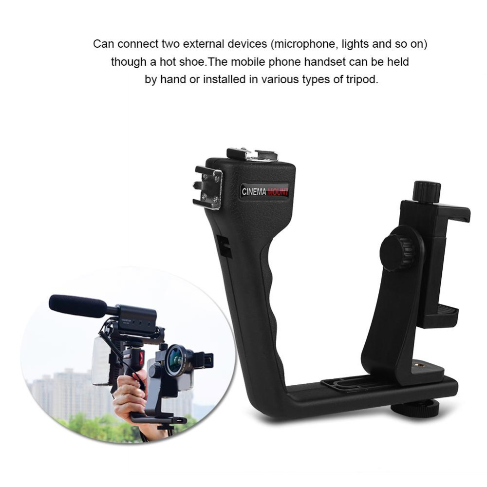 Universel l-formet justerbar håndholdt bluetooth stabilisator rig mount kit holder med objektiv til smartphone kamera estabilizador