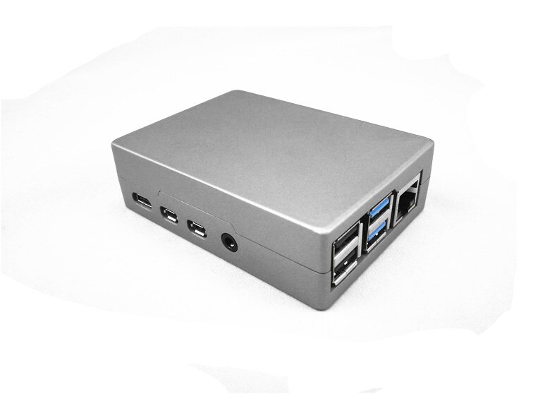 Raspberry PI 4 Case Kit Aluminum Case 5V 3A Power Adapter 64G Micro SD Card Micro HDMI Cable For Raspberry Pi 4 Model B: Gray Case