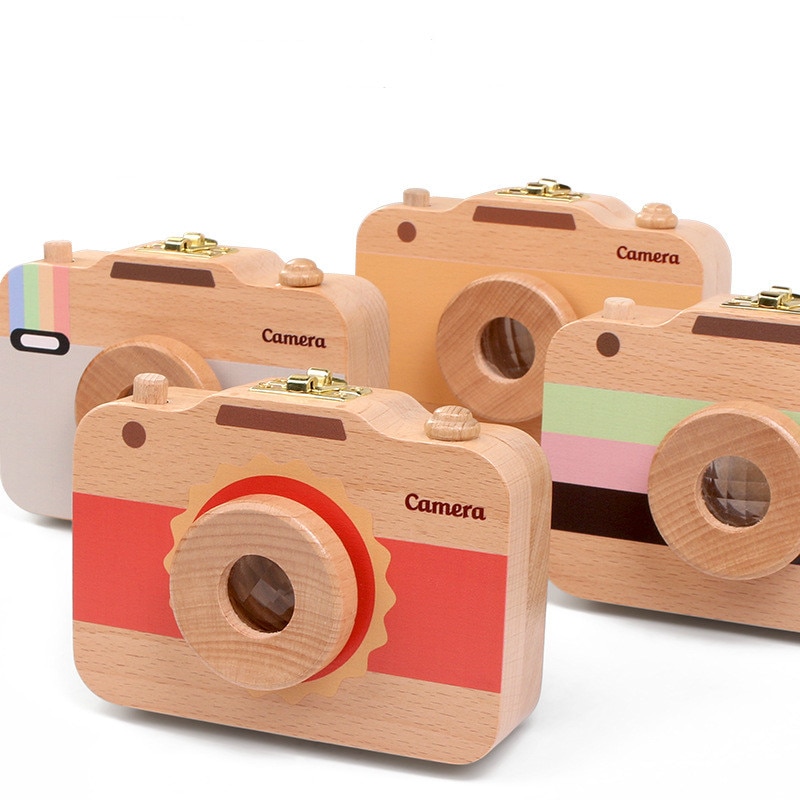 Wooden Children's Camera Toy Baby Teeth Box Baby Teeth Storage Box Fetal Hair Preservation Memorial Box Ornaments Precious