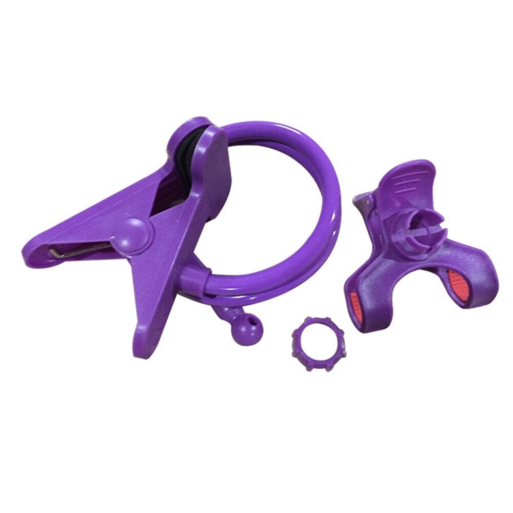 Suporte de telefone universal flexível com clip 360 graus, móvel, para preguiça na cama, fixa na mesa, base: ROXO