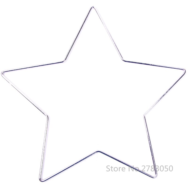 1Pc Star Shape 50-200mm Metal Craft Hoops Dream Catcher Rings for Dreamcatchers Wreaths Macrame Project DIY Accessories: Silver 20cm