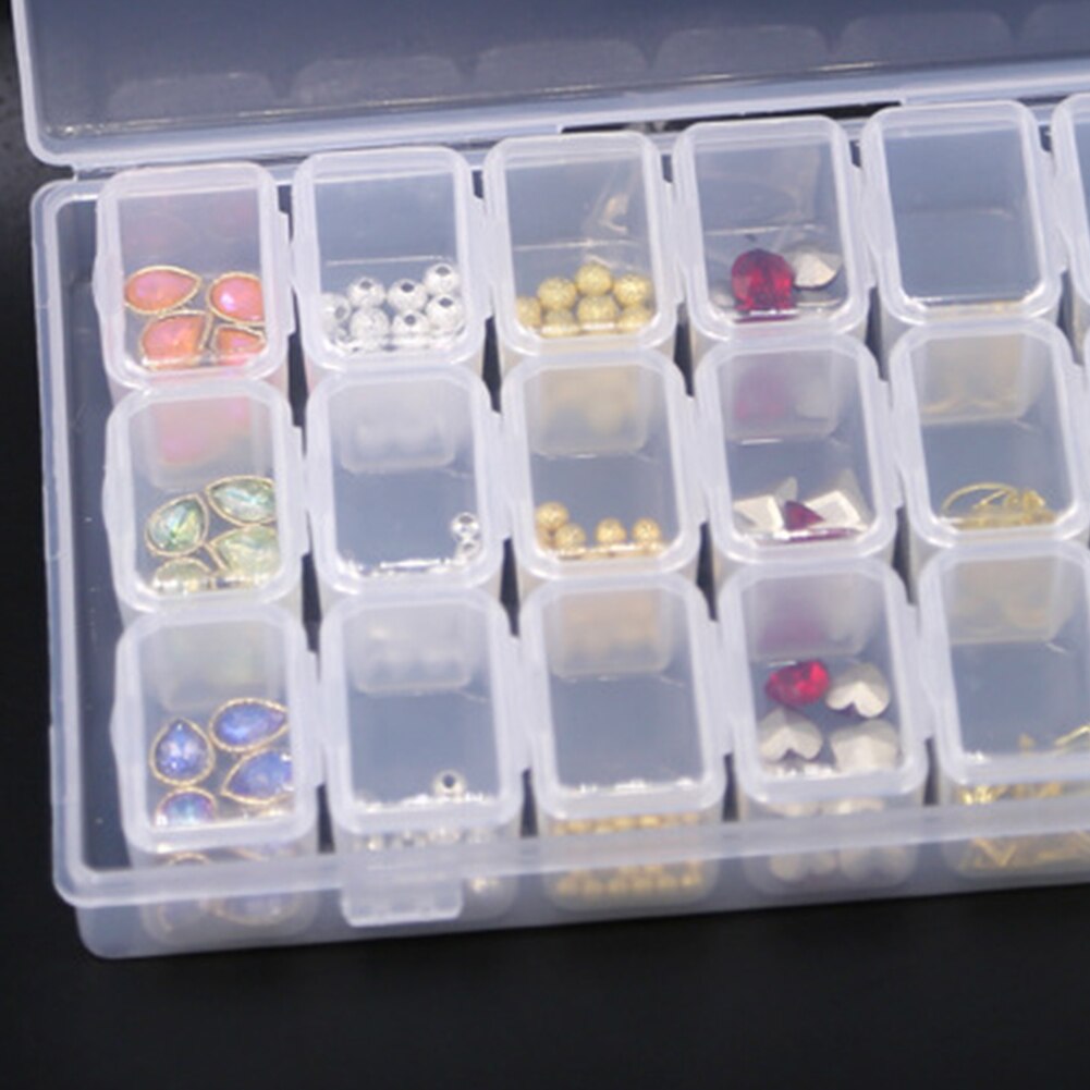 Boîte de rangement vide 56 grilles, fentes séparées, grilles transparentes Nail Art strass outils bijoux perles affichage organisateur