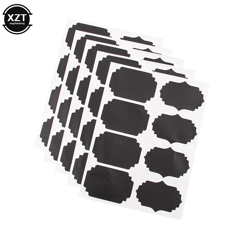Juego de pegatinas para pizarra artesanal, organizador de tarros de cocina, etiquetas de vidrio, tiza para ventanas, pizarra adhesiva, tablero negro, 8 Uds.