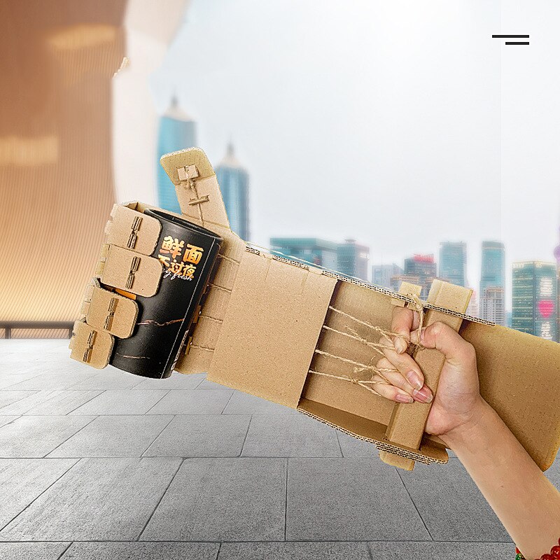 1Set DIY Doodle toy corrugated mechanical robot hand machine Arm Paper model puzzle block Paper education Kids Children toys YJN