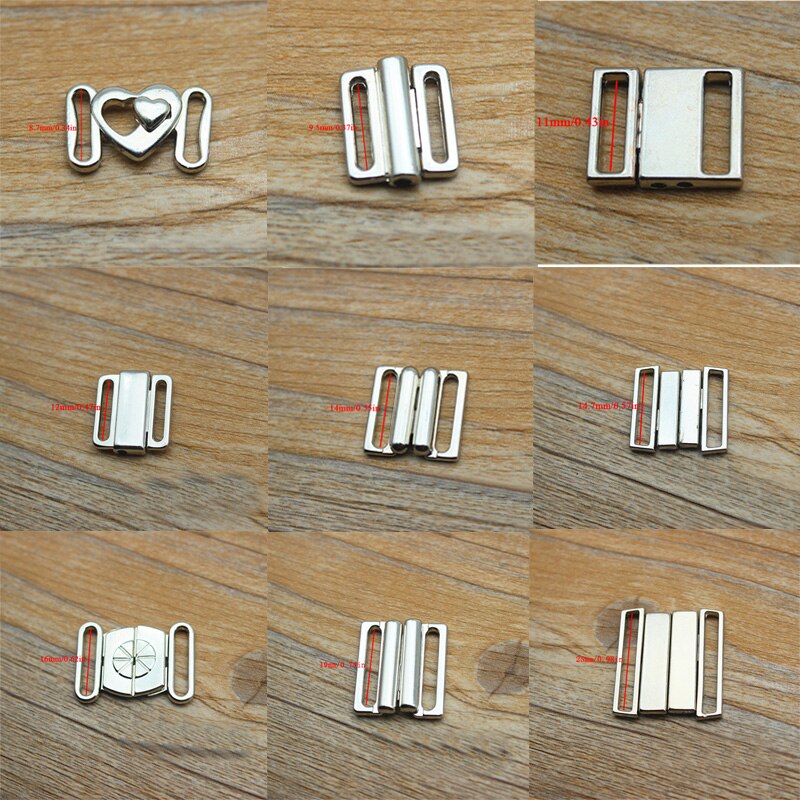 5 stk diy legering bh justering spænde clip badetøj bikini front lukning bh spænde metal sølv bh tilbehør