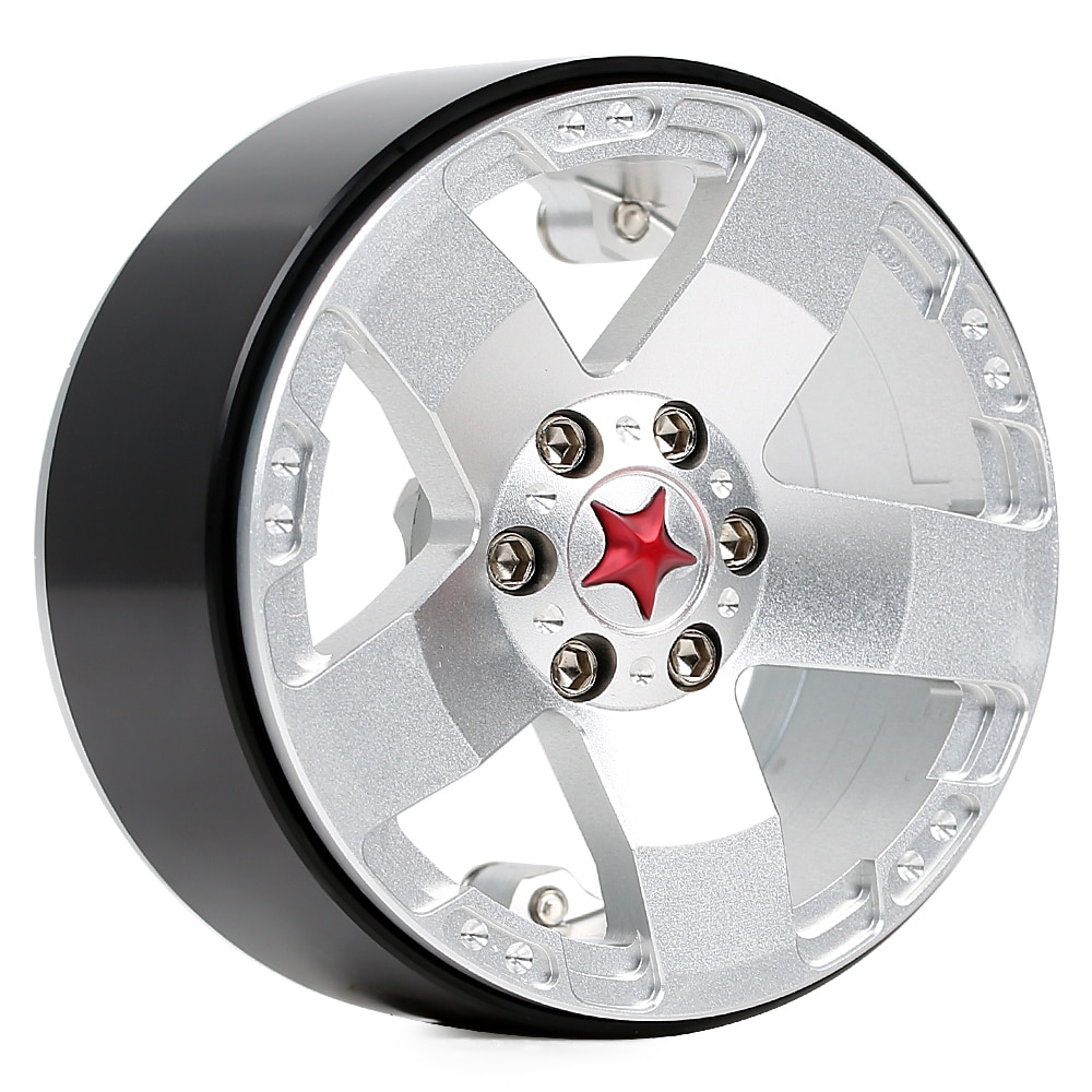 Injora 4 stk metal 2.2 beadlock hjul fælge 5 eger nav til 1/10 rc rock crawler axial scx 10 90046 rr10 wraith traxxas trx 4