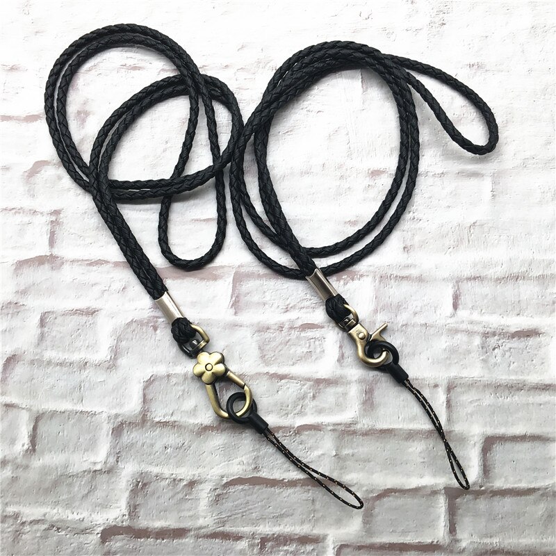 Soft Braided Lanyard Bronze Buckle Lanyard for keys ID Card Gym Mobile Phone Straps USB badge holder DIY Hang Rope