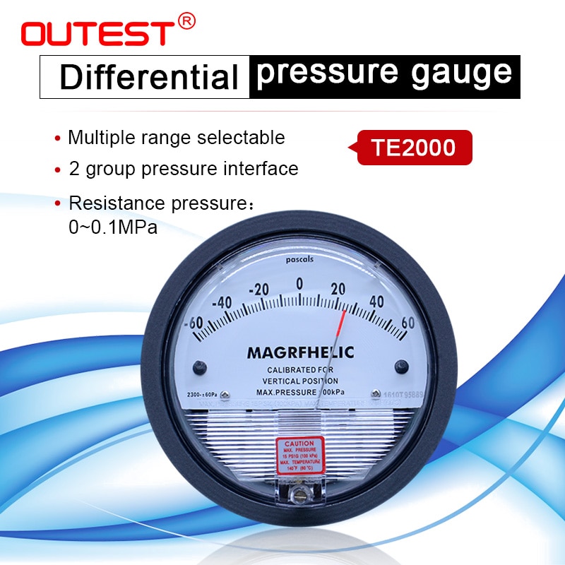 Hög precision luftdifferenstrycksmätare vakuummanometer mikrotryckmätare mätområde 0-30pa ~ 0-30 kpa för val