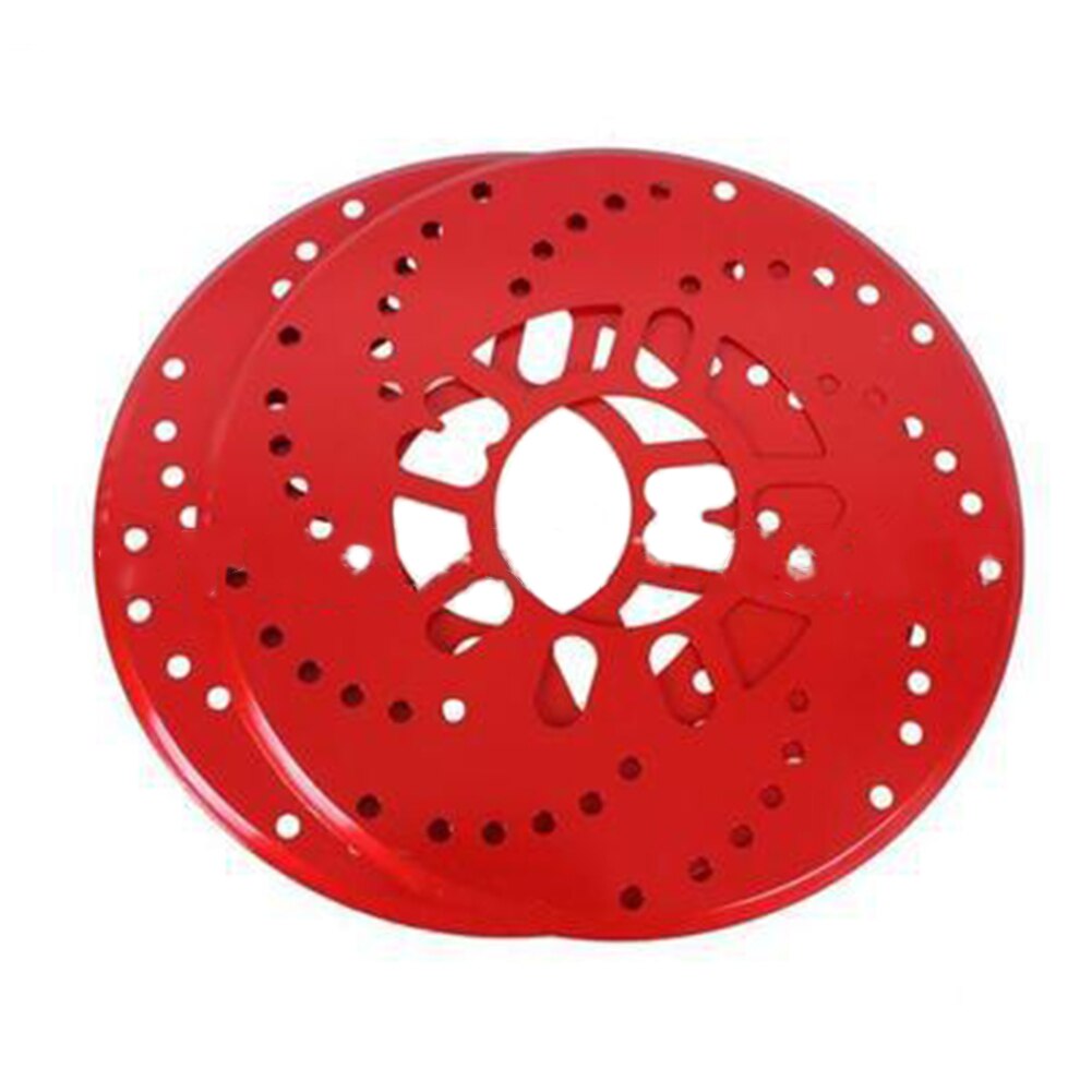 2 stk / sett bremsebilmodifikasjonsplate hjuldeksel 26cm automatisk bakre trommelark aluminiumslegering: Rød