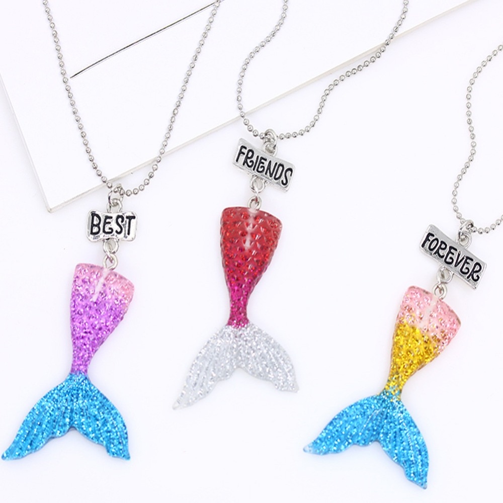 3 stks/set Fries Staart Stereo Imitatie BFF Ketting Voor Kinderen Best Friends Forever Sieraden