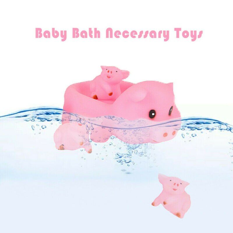 Bad Tijd Baby Baby Jongens Meisjes Rubber Pig Familie Set Kids Childrens Piepende Bad Speelgoed Spelen