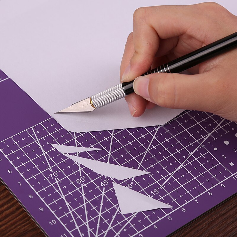 1PC Multi-color Metal Handle Non-Slip Carving Knife With 3Pcs Blade Leather Engraving Knife Set For DIY Repair Hand Tools