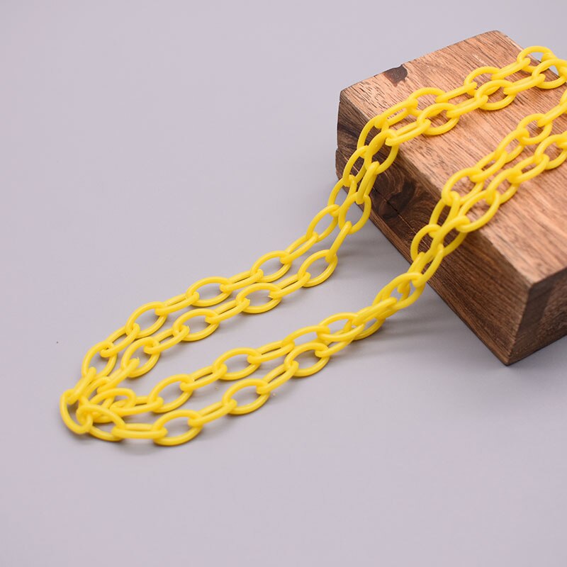 10/50 Uds. De cadena de eslabones acrílicos coloridos de 50cm de longitud, cadenas con cierre de langosta para cadena de ojos, accesorios de joyería, cadena de eslabones de plástico: 10 mm / Multicolor