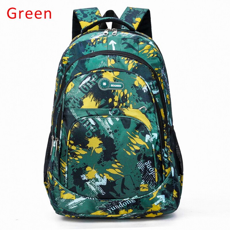 Camouflage sacs d'école sac à dos pour adolescents garçons filles ordinateur portable sac à dos mâle voyage sacs à dos décontractés lettre impression livre sac: A