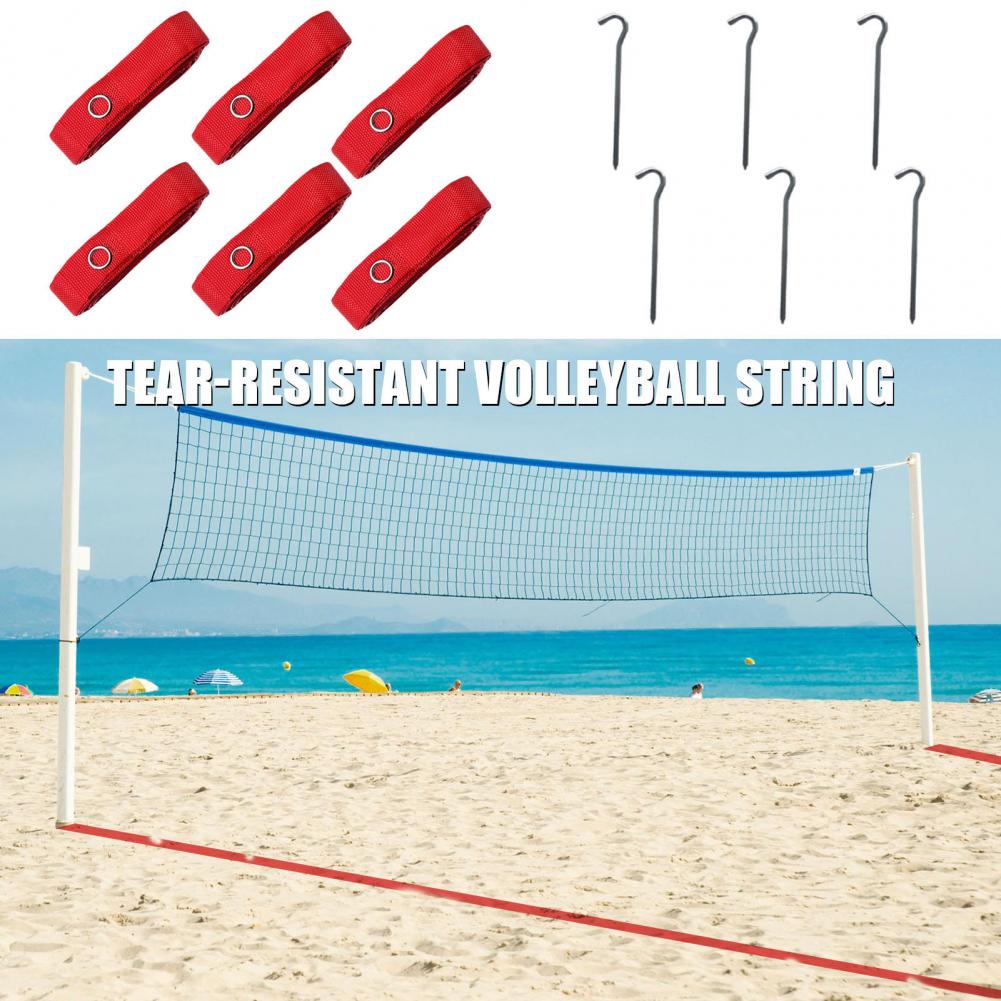 Línea de voleibol de nailon tejido, líneas laterales de cancha de voleibol de arena, líneas de límite de cancha de voleibol de playa para todo clima