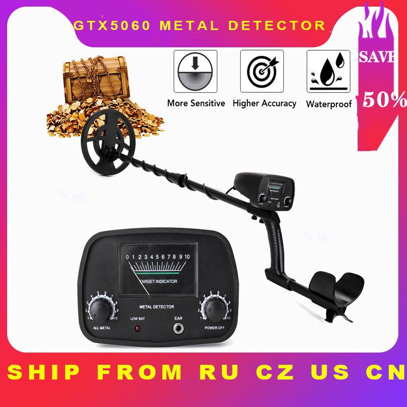 Underground Metal Detector GTX5060 Gold Ground Metal Detector Nugget High Sensitivity Sliver Finder Pinpointer