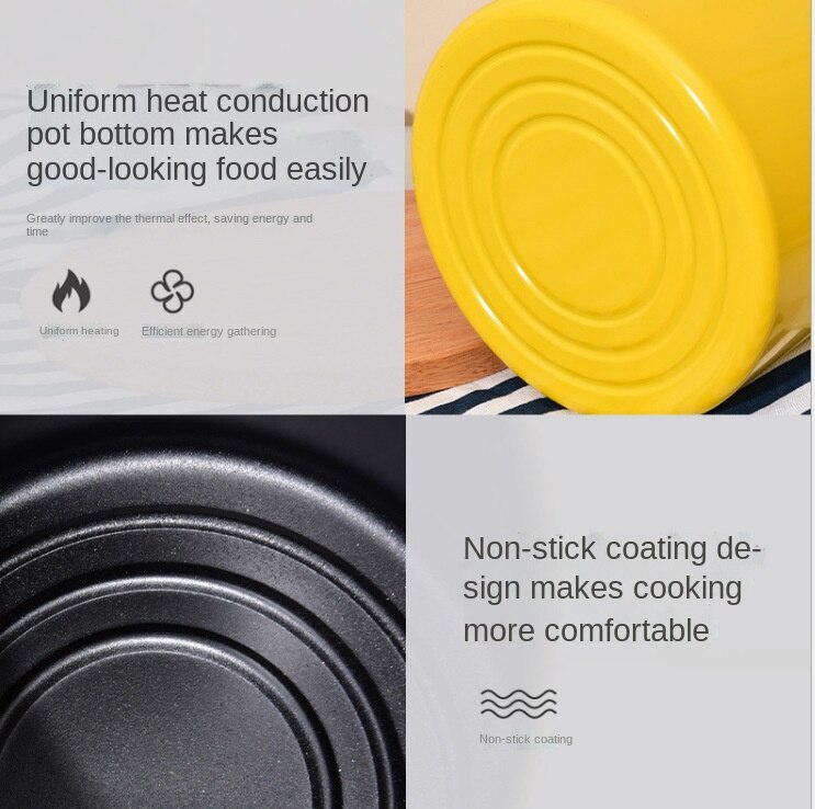 Multifunctional Deep Fryer Frying Pan with Strainer Japanese Style Mini Fryer Yellow for Gas Stove Induction Cooker