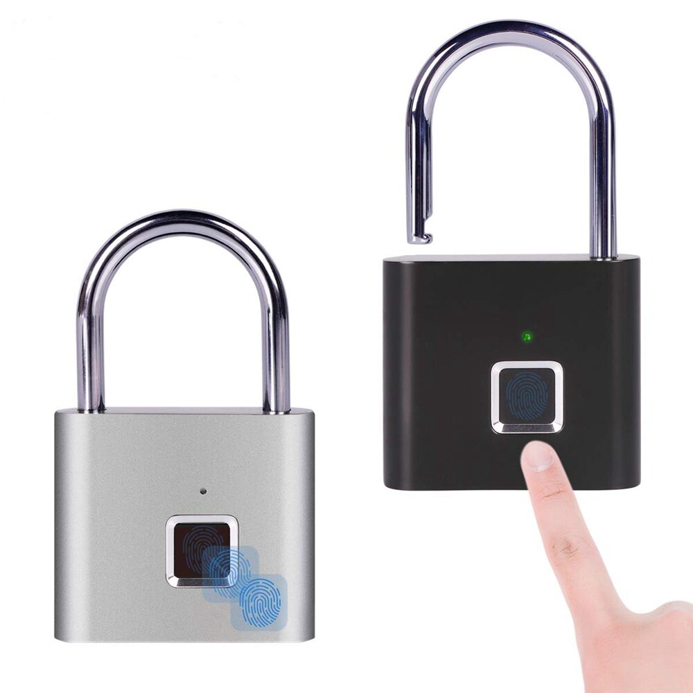 Vingerafdruk Slot Smart Hangslot Thumbprint Deur Hangsloten Draagbare Anti-Diefstal Vingerafdruk Slot Voor Zak Lade Koffer
