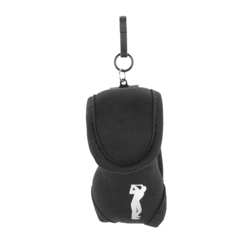 Draagbare Neopreen Mini Golfbal Zak Golf Tees Houder Storage Case Carry Pouch Pack Met Riem Clip Voor Training golfballen: black