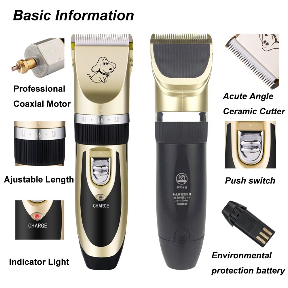 Pet Grooming Clippers Set Rechargeable Cordless Dog Trimmer Machine Animal Hair Clipper For Pet Dog Hair Romover