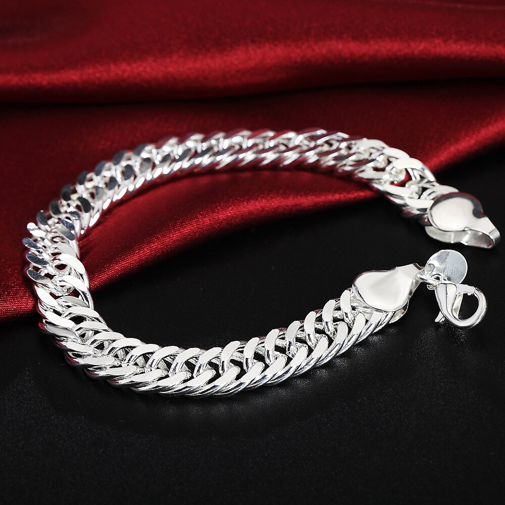 925 silber Gold farbe exquisit 10mm kette männer frauen Kette edle hochzeit Armbinde charme hochzeit geburtstag einige stil: H102