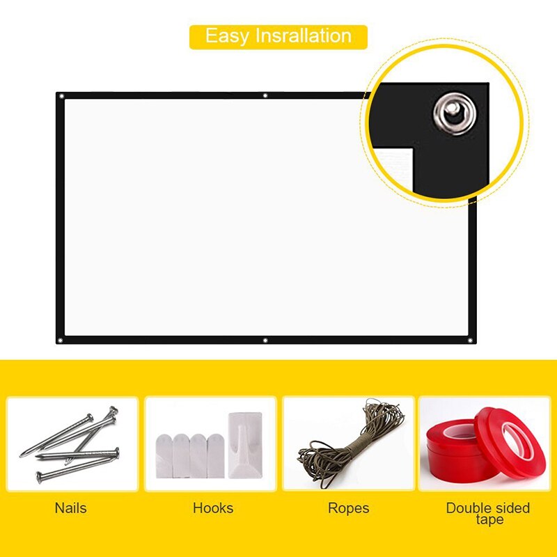 120 inch 16:9 Scherm voor Projector Draagbare Projector Screen Opvouwbare Projectiescherm Voor Achter Voor Home Theater Outdoor