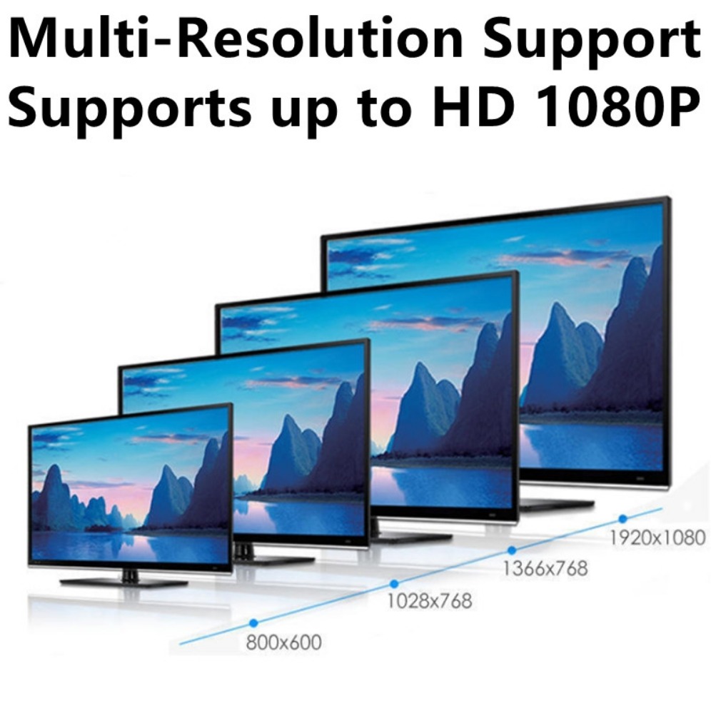 Convertitore compatibile da VGA a HDMI HD 1080P adattatore da VGA a HDMI femmina a femmina con uscita Audio per proiettore HDTV per computer portatile PC