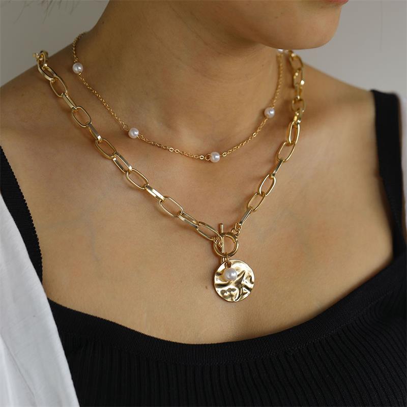 VKME-collar de perlas de mariposa de varias capas para mujer, gargantilla de perlas doradas, estrella del sol, de joyería: 5  VK1001929