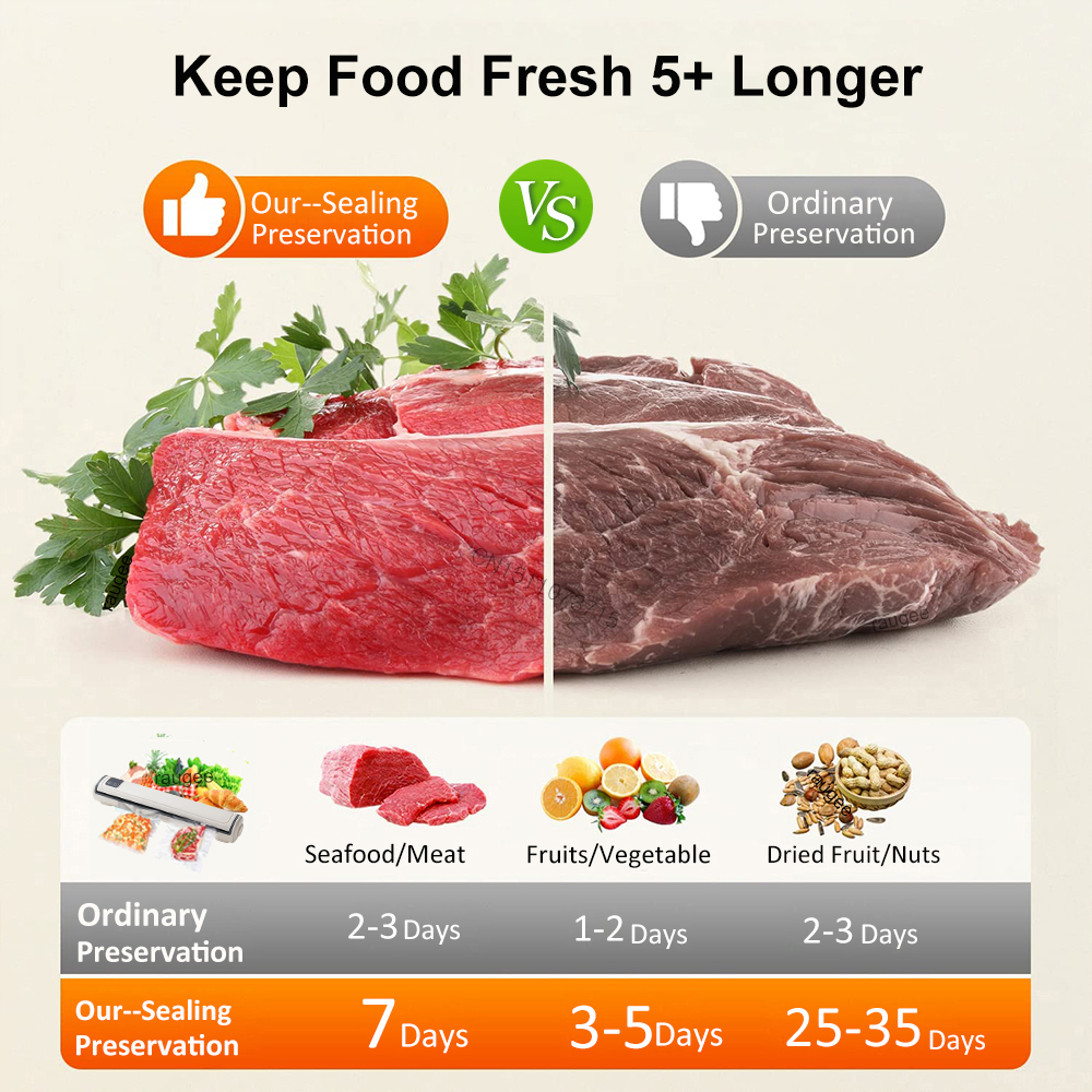 Vacuümverpakkingsmachine met 10 stuks vacuümzakken Voedselvacuümverzegelaar voor thuis Draagbare plastic zakverzegelaar Voedselvacuümverzegelaar