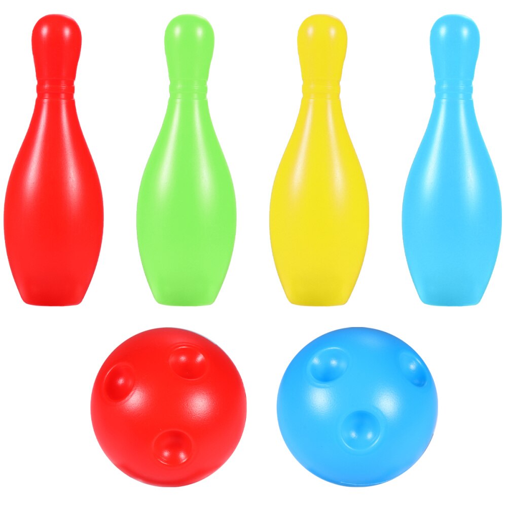 Jungle Bowling Game - 6 Wooden Zoo Animal Pins With 1 Bowling Ball Toddler Toy