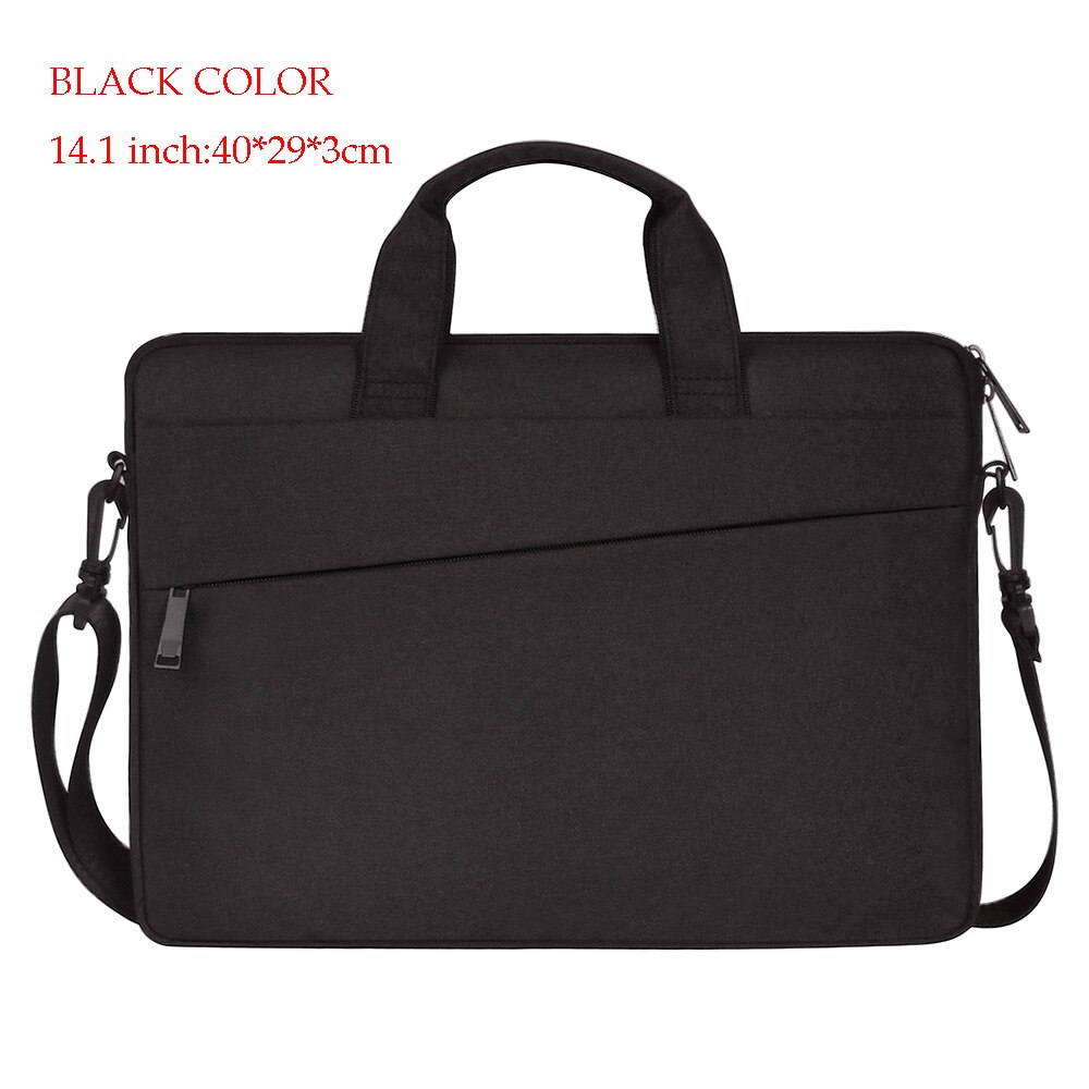 Uomini di Sacchetto di Affari Valigetta 13 14 Sacchetto Del Computer Portatile Da 15.6 Pollici di Alta Qualità Ufficio borsa del Computer Borsa per Gli Uomini Le Donne casual: 14.1 inch-black