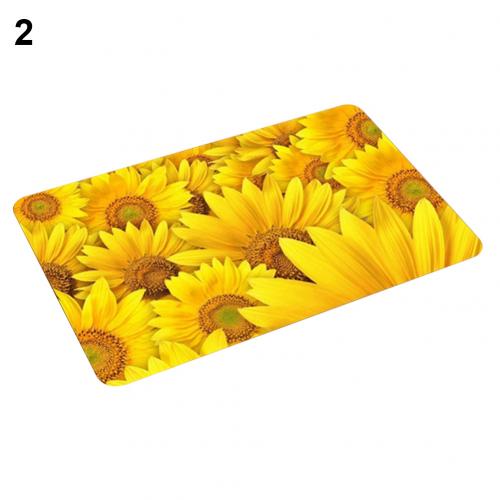 Sunflower Flannel Non-slip Water Absorption Door Mat Carpet Floor Bathroom Decor: 2