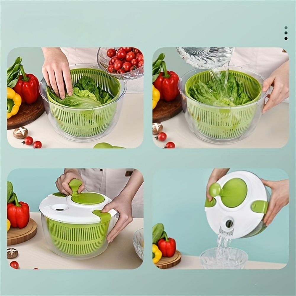 Essoreuse à salade, lattes vertes, lave-linge, égouttoir, passoire à légumes pour laver et sécher les légumes feuilles, outils de cuisine