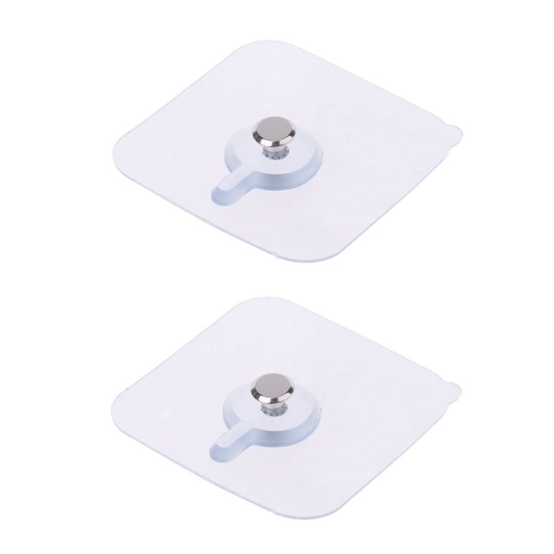 2Pcs Naadloze Zelfklevende Nagel Haak Holder Muur Hanger Opknoping Kit Voor Fotolijst Painting Poster Klok Geen boren