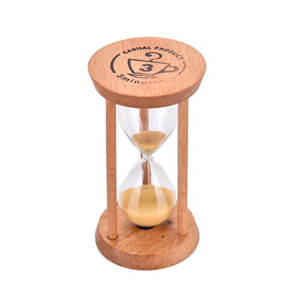 3 Mins Glass&Wood Sand Clock Frame Sandglass Hourglass For Living Room Room Classroom Handmade Home Kitchen Timer: yellow