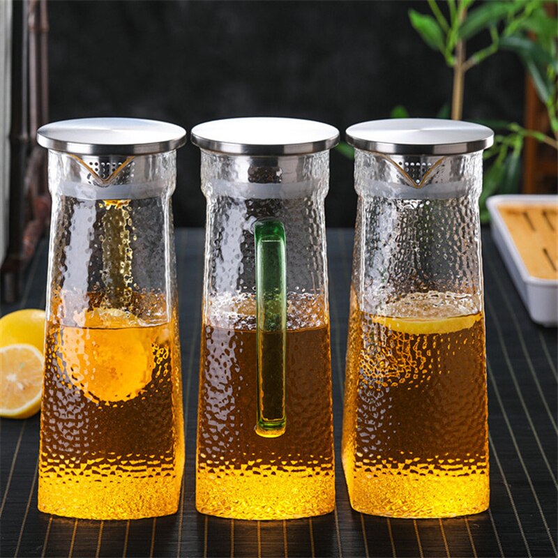 Przezroczysty szklany pojemnik na zimne napoje o dużej pojemności odporny na ciepło sok dzbanek robić mleka lodówka fajna butelka wody Drinkware 1500ML