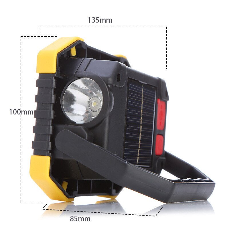 100w bærbare spotlight led arbejdslys usb genopladelig lommelygte solenergi lys bygget -in 2400 mah batteri til camping lys