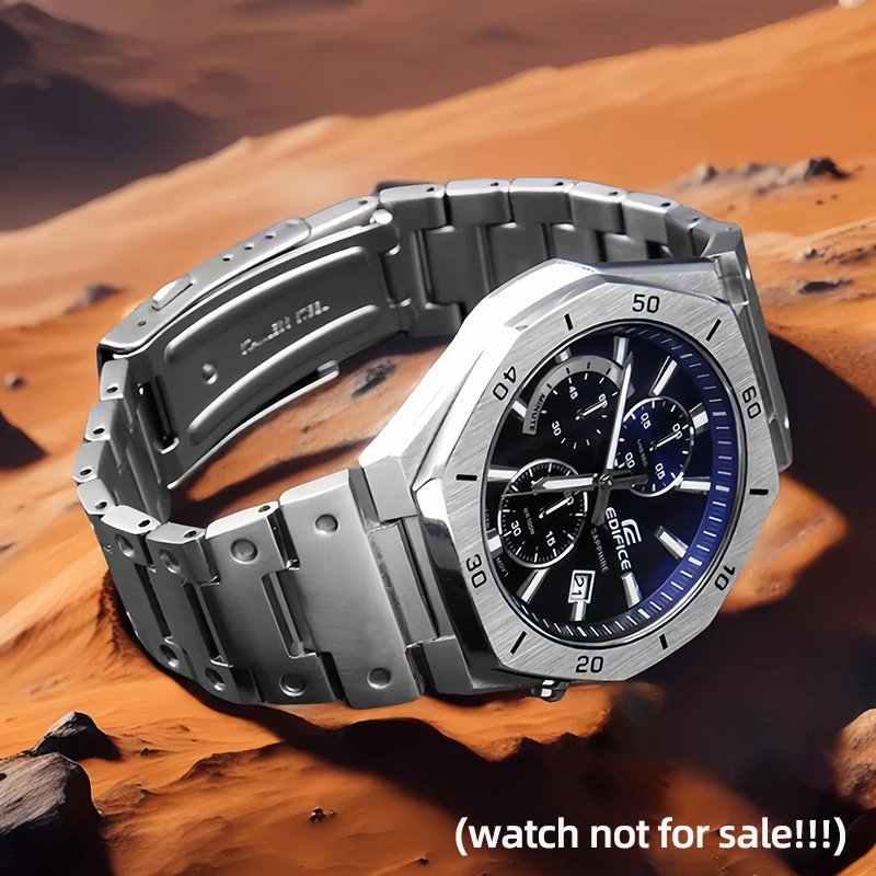 Bracelet en métal et acier inoxydable pour bracelet de montre Casio série Edifice Farm Oak EFB-680 ECB10YD bracelet de montre convexe pour hommes 12mm 14mm