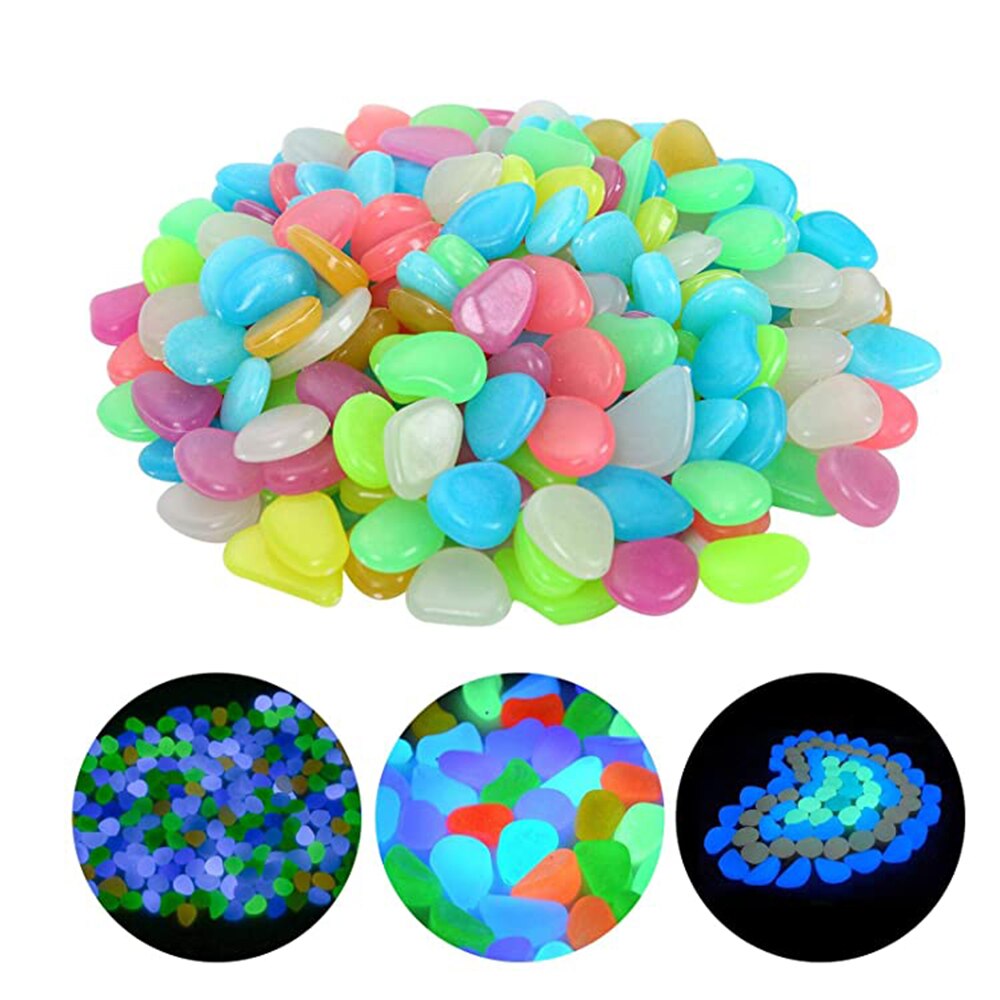50/100pcs Luminous Stones Glow In Dark Decorative Pebbles Outdoor Fish Tank Decoration Pebble Rocks Aquarium Garden Decor