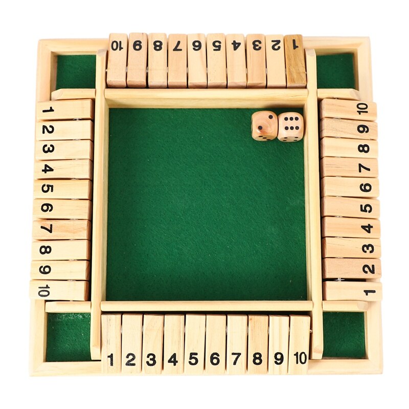 4 Players Digital Puzzle Board Game Shut The Box Game Set Number Drinking Games For Friends/Family: Default Title