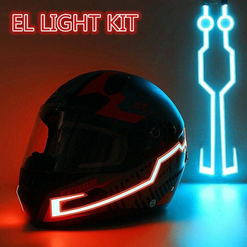 Juego de luces LED de 2 uds. Para EL casco y la motocicleta, resistente al agua, DIY, 3 modos