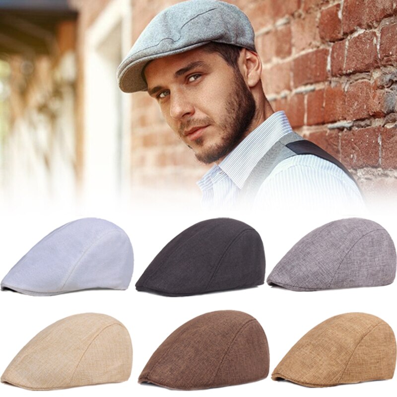 Men Berets Street Newsboy Hat Spring Autumn Winter Retro British Beret Hats Men Peaked Painter Caps Forward Gatsby Cabbie Hats