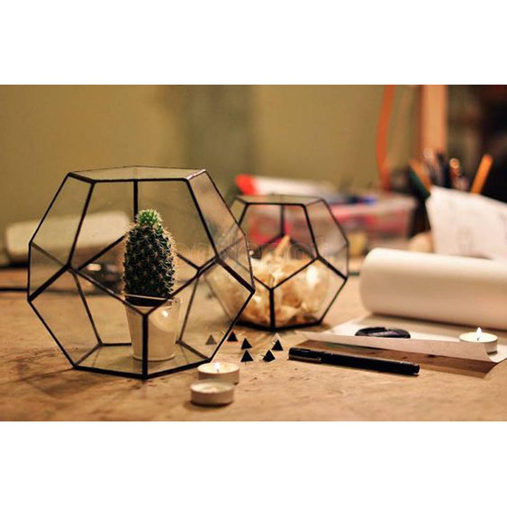 Rosa vaso de vidro geométrico irregular, recipiente de terrário para plantar suculentas, vaso de mesa, decoração de casamento para casa, escritório diy