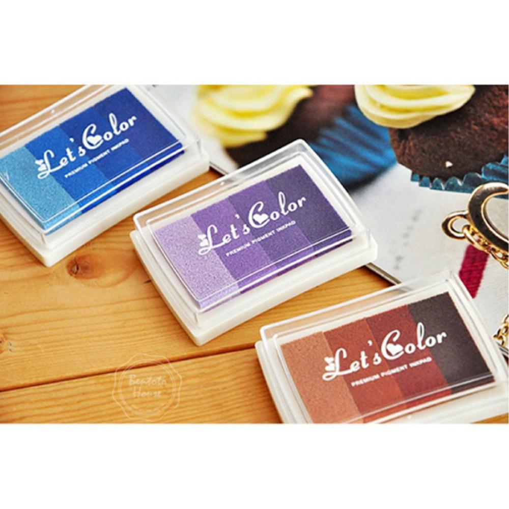 6Pcs Kids Vingerafdruk Schilderij Kleurrijke Stempelkussen Gradiënt Kleuren Stempel Partner Kindje DIY Art Craft Seal Graffiti Tool Vroege educat