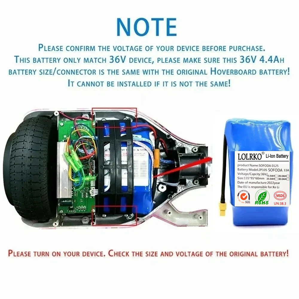 Origina 36V Batterij Packs 30000mAh Oplaadbare Lithium Ion Batterij voor Elektrische Zelfbalancerende Scooter HoverBoard Eenwieler