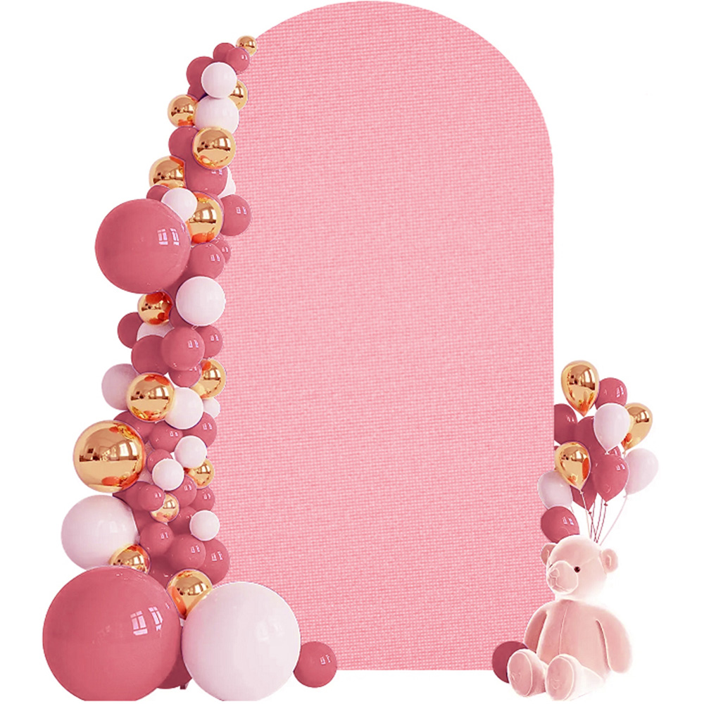 1pc, Wedding Arch Cover White Spandex Fitted 2-Sided Wedding Arch Stand Covers Round Top Arch Backdrop Cover For Birthday Party: Lavender / 150*125