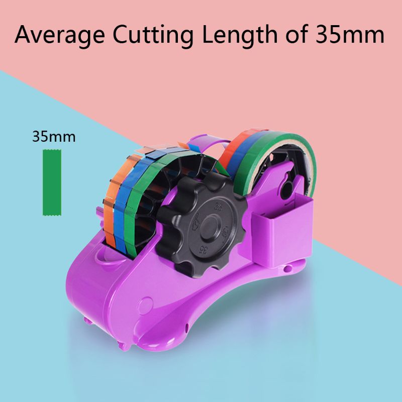Semi-Auto Tape Dispenser With 35mm Fixed Length Tape Cutter Desktop Office Packing Home Tools DXAC