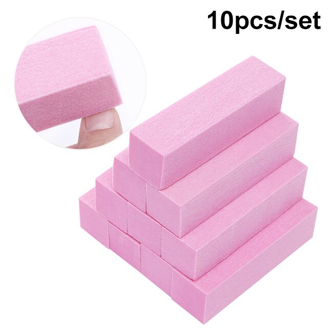 10/4/1 Pcs Roze Form Nail Buffers Bestand Voor Uv Gel White Nail File Buffer Blok Polish pedicure Schuren Nail Art Tool: 10pcs pink
