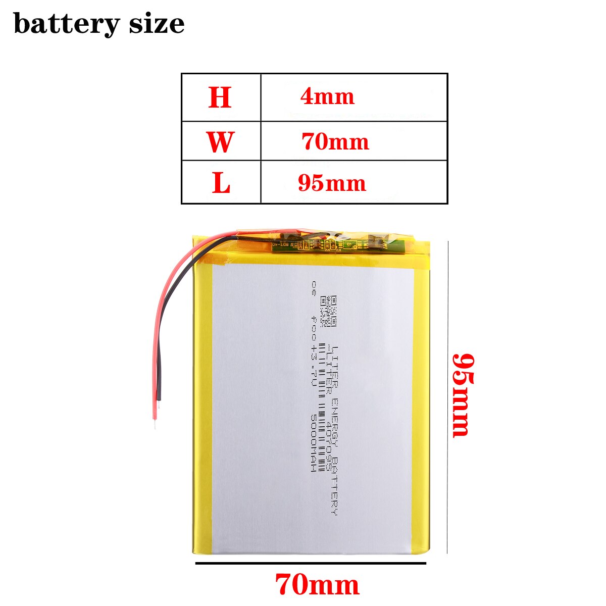 Batteria di aggiornamento Tablet 407095 3.7V 5000MAH per Q8, Q88 A13, U25GT,407095,Freeander PD10 3G,PD20 3G TV MTK6575,MTK6577